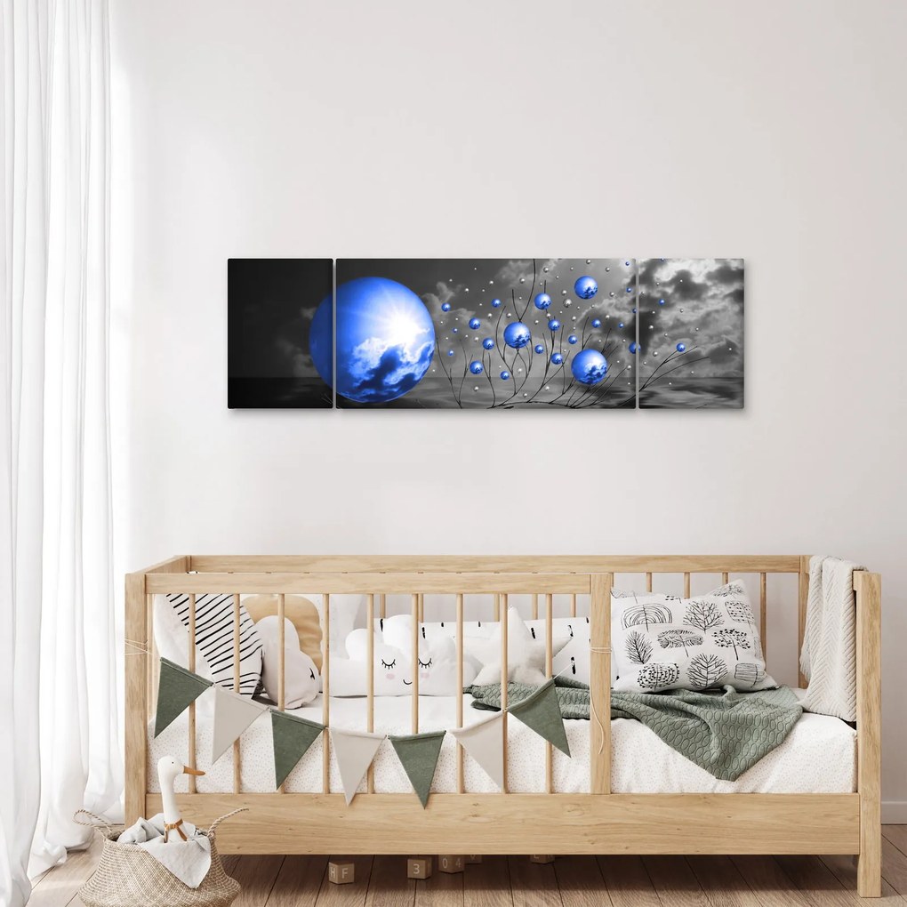 Obraz ciemnoniebieskich kul (170x50 cm)