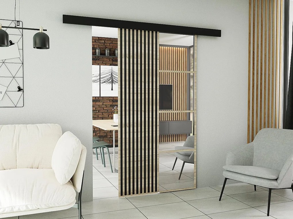 Drzwi przesuwne z maskownicą MOLI 100 dąb sonoma