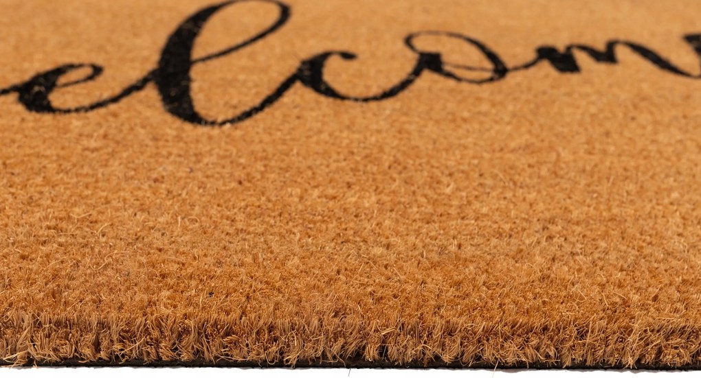 Wycieraczka kokosowa 45x75 cm naturalna stylowa welcome antypoślizgowa guma