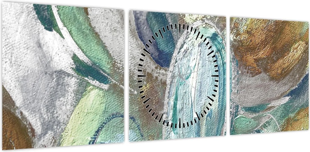 Obraz - Abstrakcyjny obraz postaci (z zegarem) (90x30 cm)