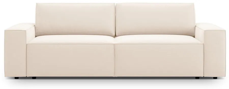 Beżowa aksamitna rozkładana/ze schowkiem sofa 247 cm Jodie – Micadoni