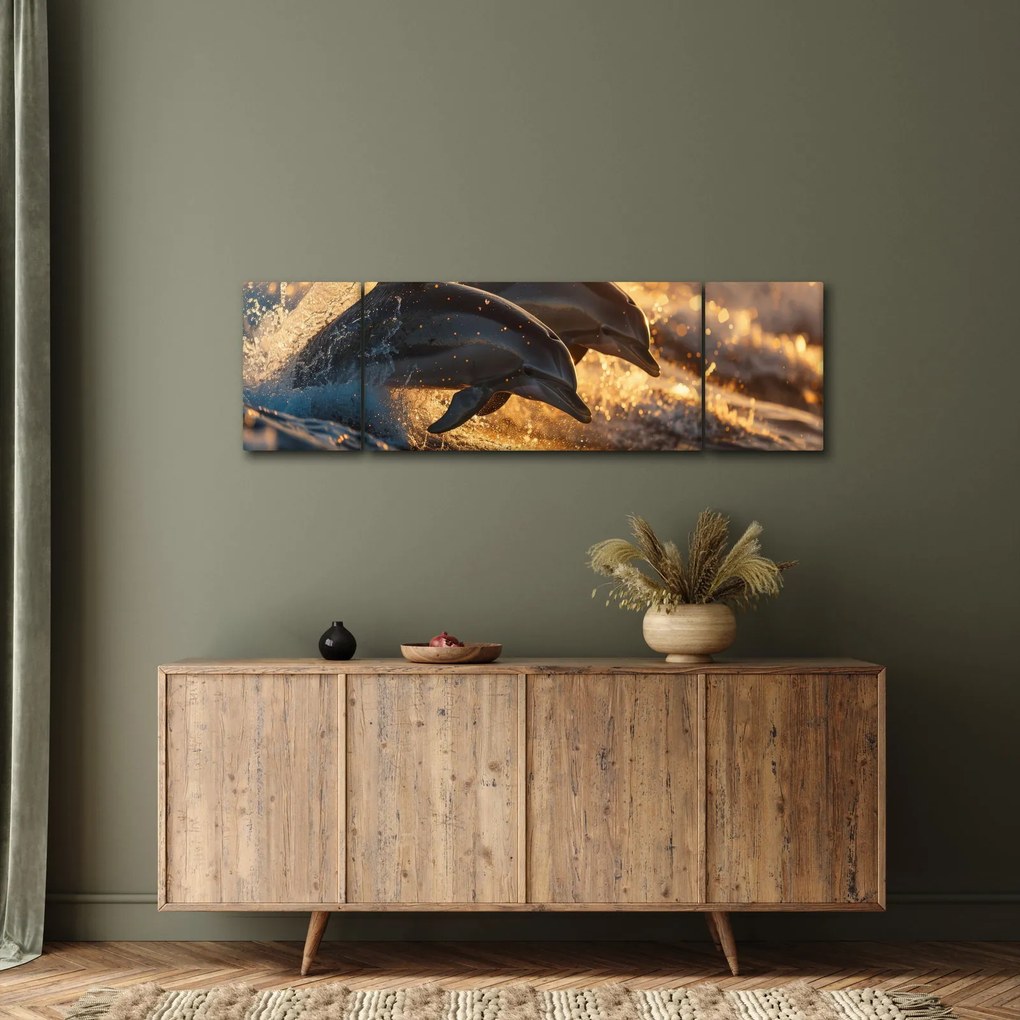 Obraz - Delfiny (170x50 cm)