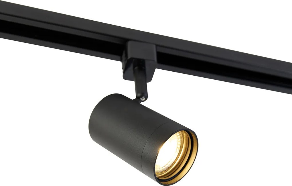 Nowoczesny system szynowy z 6 reflektorami czarny 1-fazowy 286 cm - Iconic Jeana
