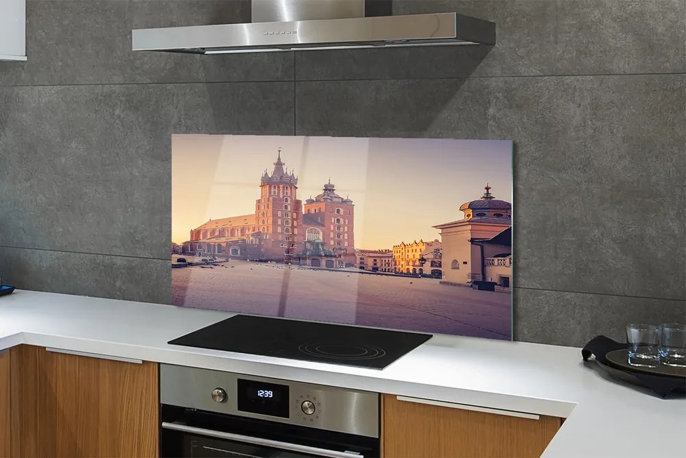 Panel Szklany Poranek przy Bazylice w Krakowie