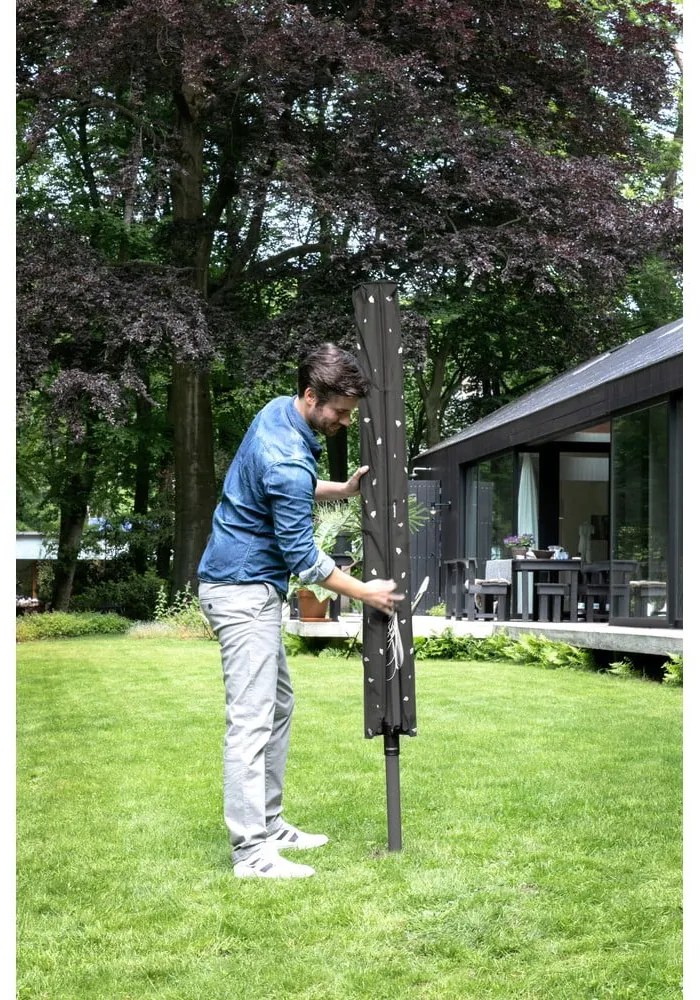 Antracytowa ogrodowa suszarka na pranie 50 m Lift-O-Matic – Brabantia