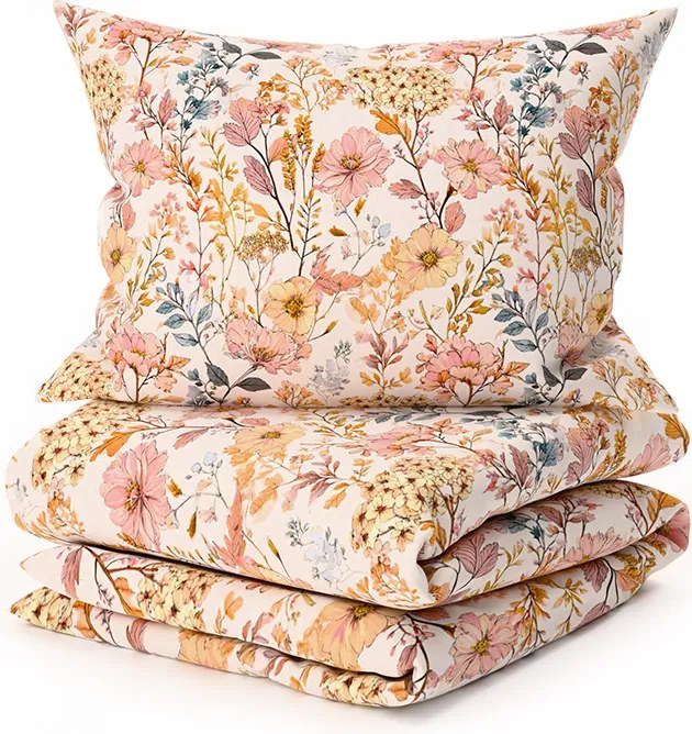 PrzytulneMieszkanie.pl PrzytulneMieszkanie.pl Pościel bawełniana BLUMIRA POLY kolorowa Rozmiar pościeli: 2 szt 70 x 90 cm | 200 x 220 cm