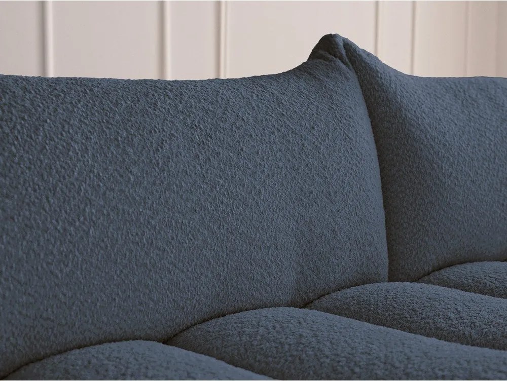 Ciemnoniebieska sofa z materiału bouclé 234 cm Azra – Bobochic Paris