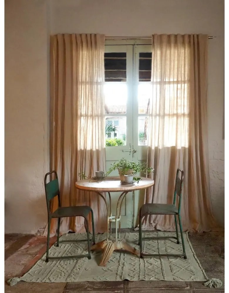 Jasnozielony bawełniany dywan tkany ręcznie odpowiedni do prania 120x160 cm Tribu Olive – Lorena Canals