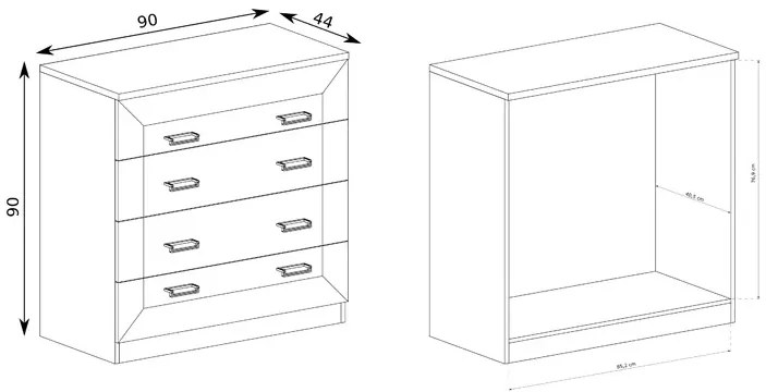 Komoda z szufladami dąb stuletni S3-F44