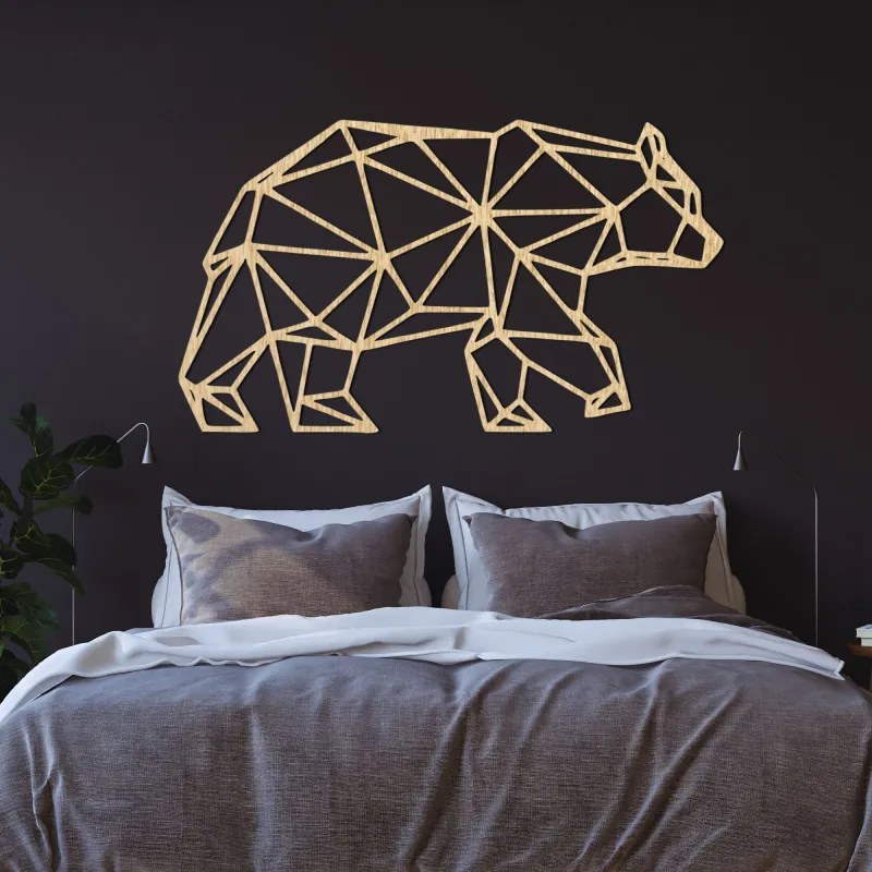 Geometryczna drewniana dekoracja ścienna niedźwiedź - URSUS