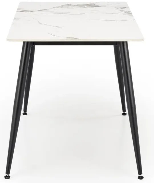 Stół EMILIO 120x80 biały marmur/czarny HALMAR