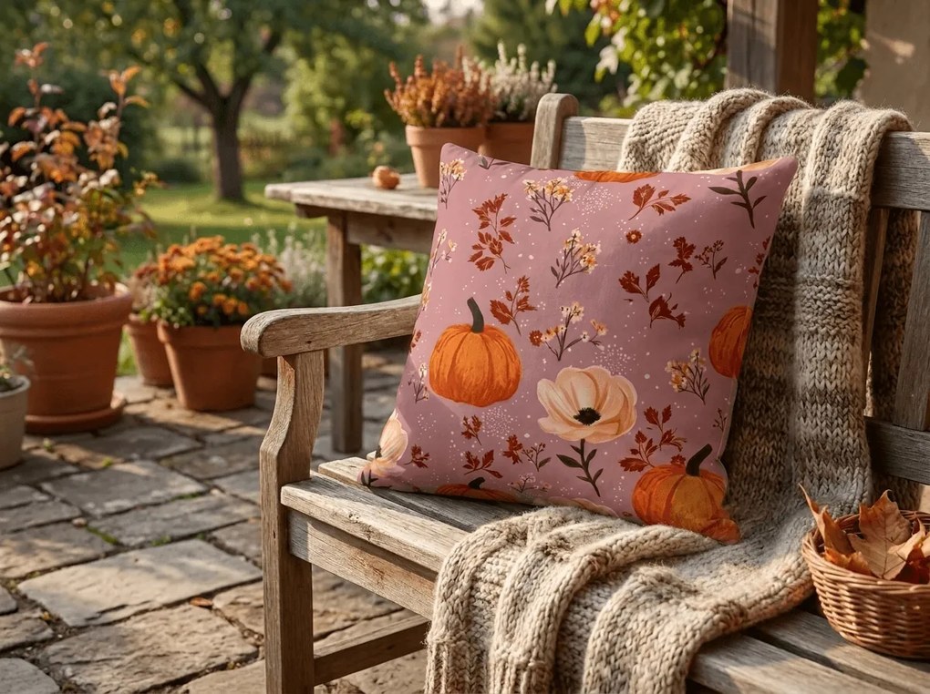 Poszewka na poduszkę z mikrofibry PUMPKINS ROSAVIE 45x45 cm, brudny róż