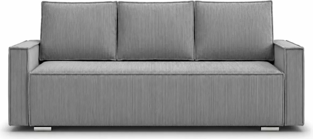 Kanapa Natan rozkładana z funkcją spania i pojemnikiem na pościel – nowoczesna sofa sztruksowa