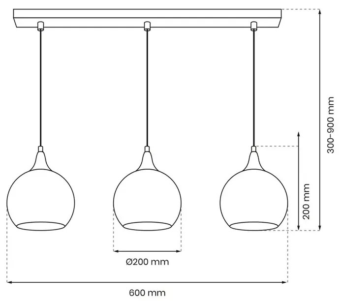 Potrójna wisząca lampa w stylu glamour - N67 Akma