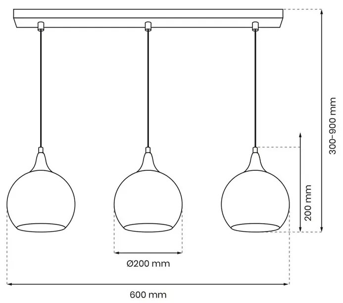Potrójna wisząca lampa w stylu glamour - N67 M8-N75
