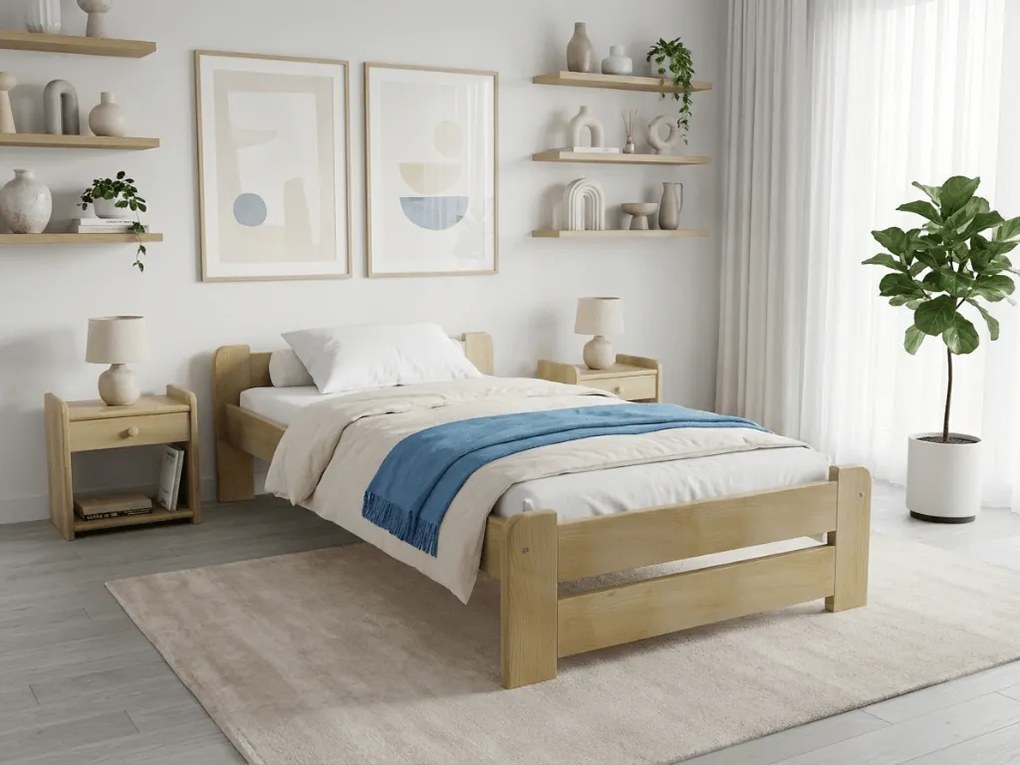 Łóżko Emily 80 x 200 cm, sosna Stelaż: Ze stelażem listwowym rolowanym, Materac: Materac Sommera 18 cm