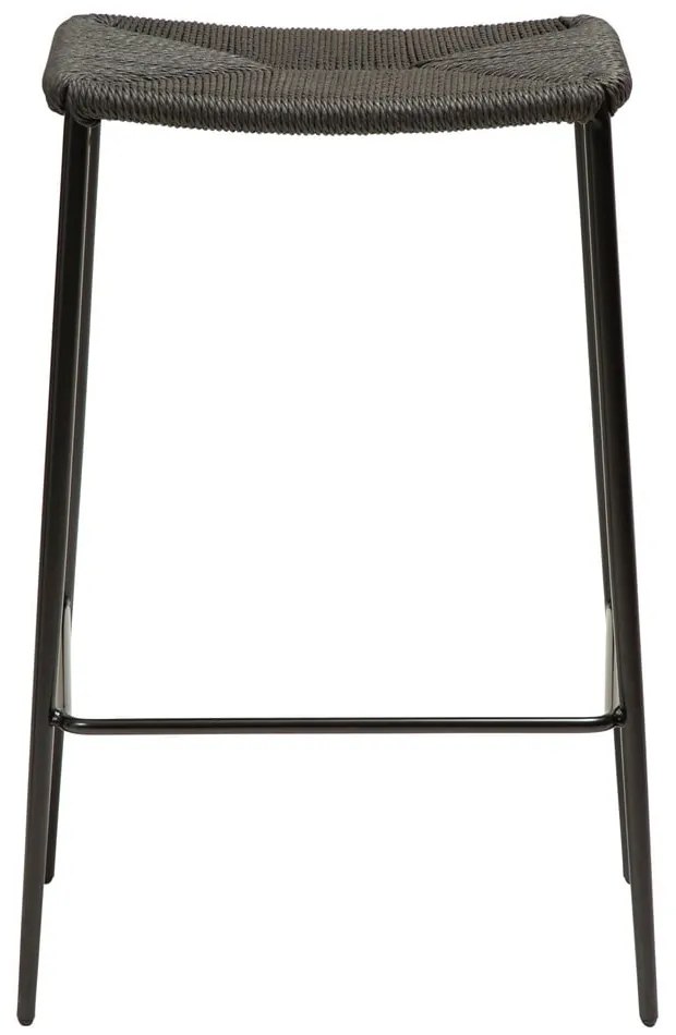 Czarny hoker ze stalowymi nogami DAN-FORM Stiletto, wys. 68 cm