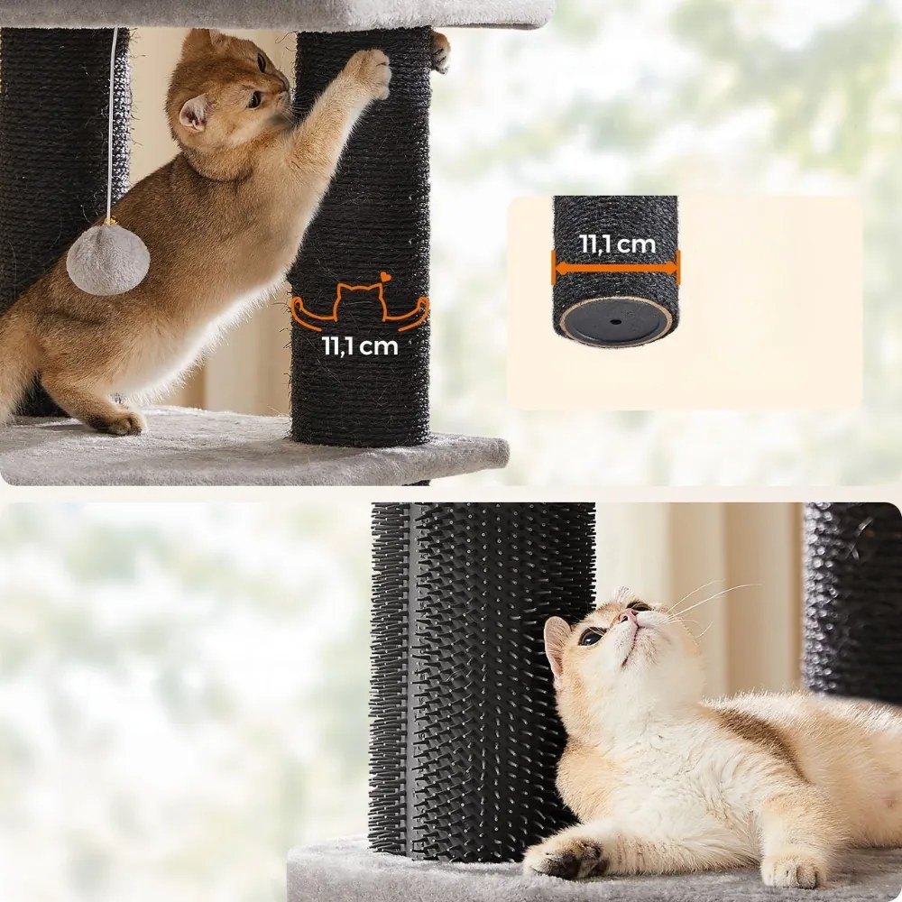 Drapak dla kota ONYX, 50x50x160cm, szary/czarny Feandrea