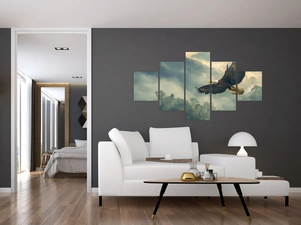 Obraz - Lecący orzeł (125x70 cm)