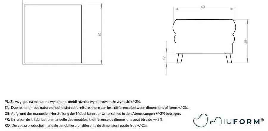 Antracytowy podnóżek Miuform Charming Charlie
