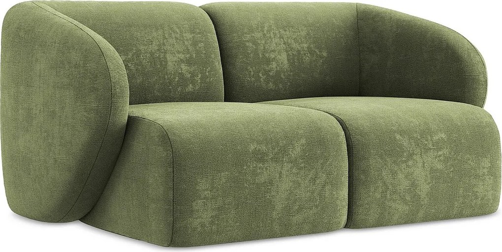 Modułowa sofa 2-osobowa - z tkaniny szenilowej - zielony - LANI