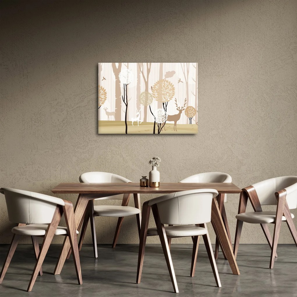 Obraz - Ilustrowany las (70x50 cm)