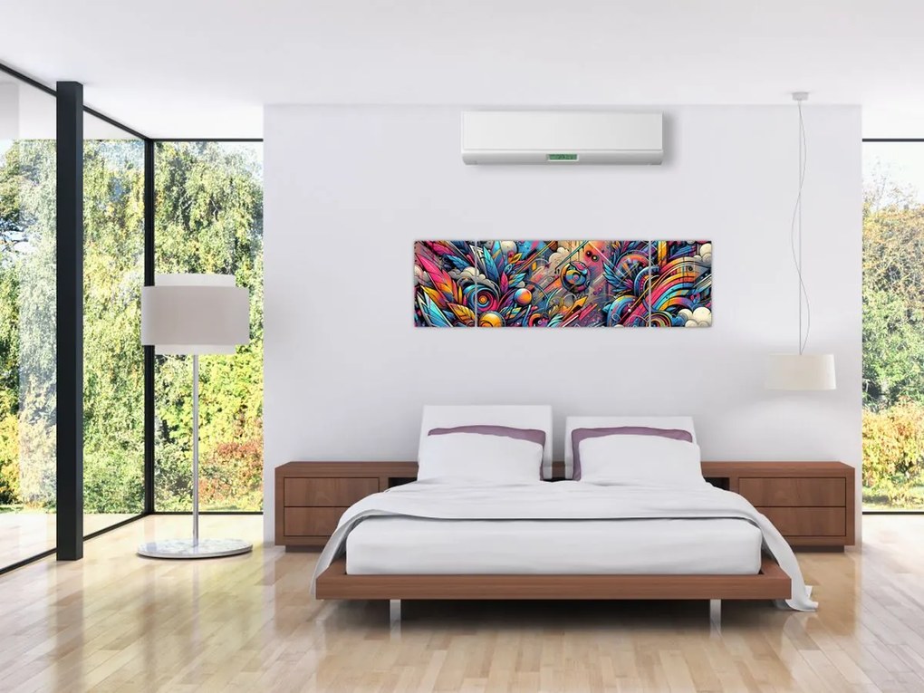 Obraz - Kolorowe graffiti (170x50 cm)