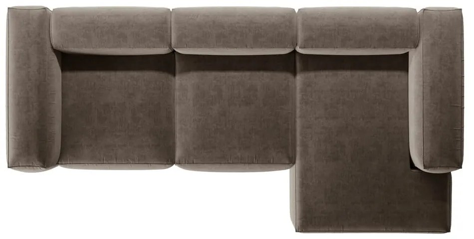 Brązowy narożnik (prawostronny/z szezlongiem) Bergamo – Cosmopolitan Design