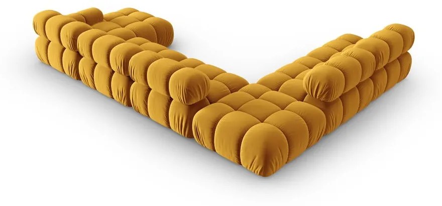 Żółta aksamitna sofa 379 cm Bellis – Micadoni Home