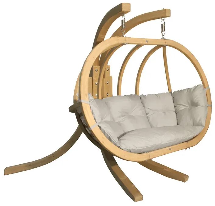 Podwójny fotel wiszący do ogrodu ecru N1-M14