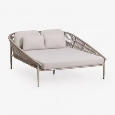 Podwójna Leżanka Aluminiowa Z Poduszkami Ondina Moka Brown - Sklum