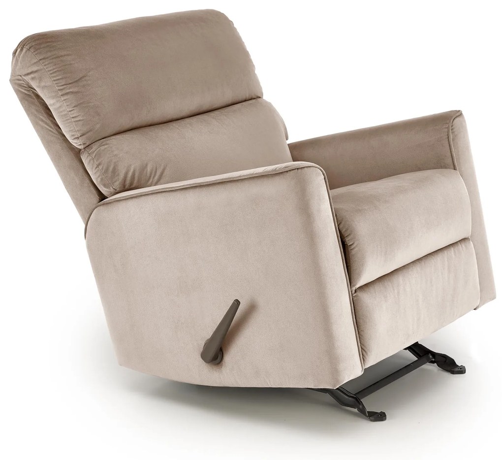 KARIM Fotel wypoczynkowy Beżowy Funkcja kołyski Klasyczny Tkanina