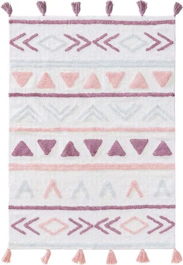 Różowy dywan dziecięcy z frędzlami Levi