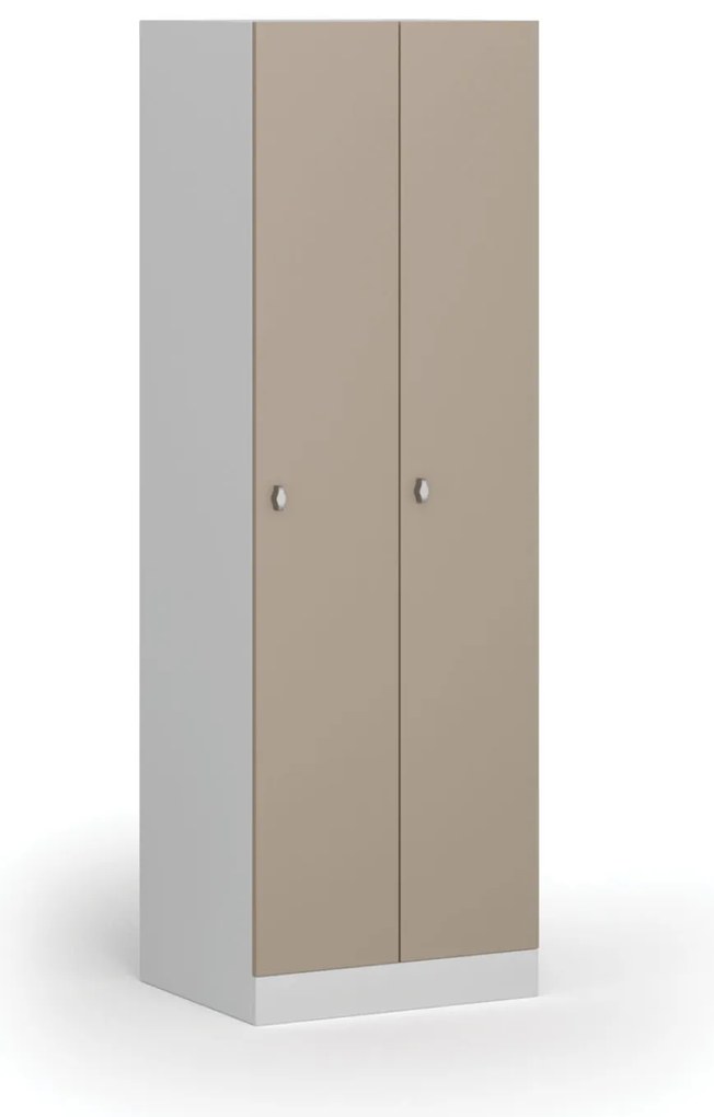 Metalowa szafka ubraniowa S1, 2-drzwiowa, 1850 x 600 x 500 mm, zamek obrotowy, drzwi beżowe