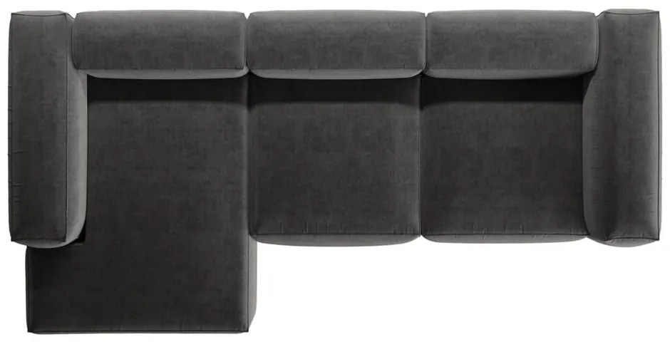 Ciemnoszary narożnik (lewostronny/z szezlongiem) Bergano – Cosmopolitan Design