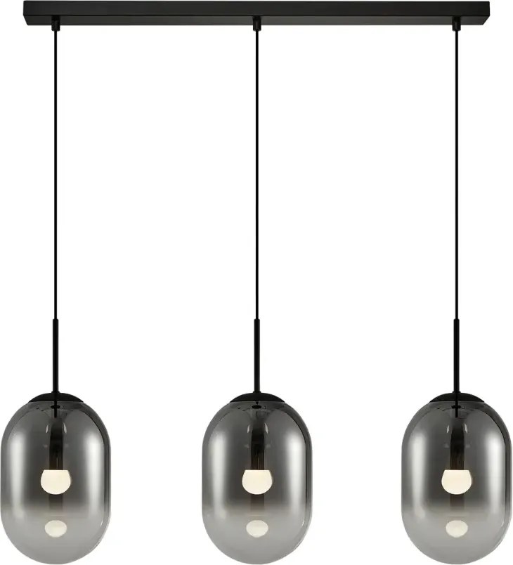 Czarna potrójna lampa wisząca - K400 D1-S87