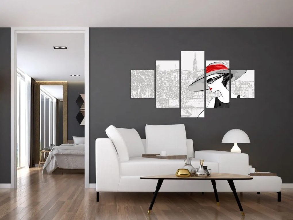 Obraz  - Dama w mieście (125x70 cm)