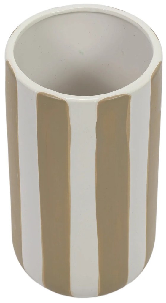 Ceramiczny wazon w grube pionowe pasy, Ø 12 x 20 cm