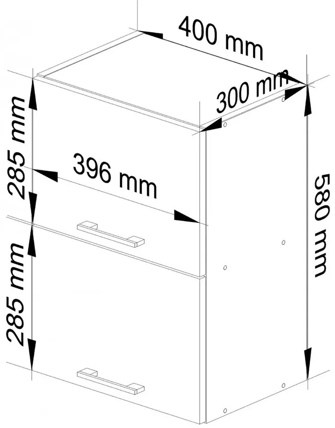 Biała górna szafka kuchenna 40 cm Ahra