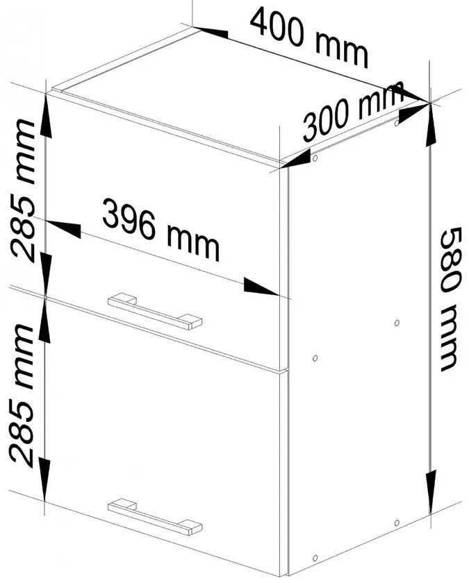 Biała górna szafka kuchenna 40 cm - Vivienne 3X