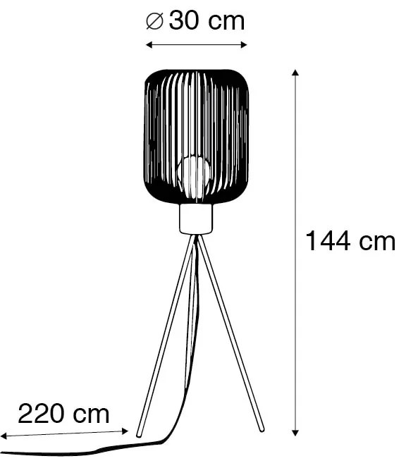 Designerska lampa podłogowa czarna ze złotem - Mayelle Nowoczesny Oswietlenie wewnetrzne