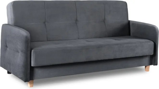 Sofa z Funkcją Spania CUBA Rozkładana Wersalka Dwuosobowa Szara Nowoczesna do Salonu