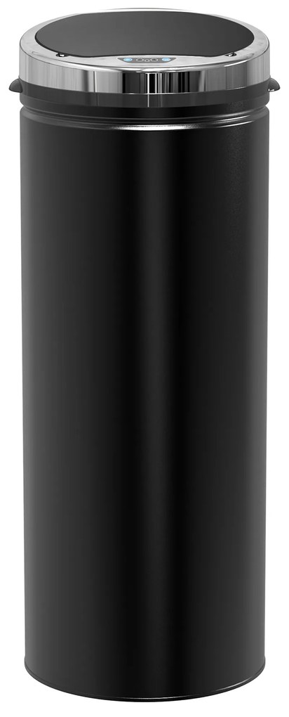 HOMCOM Kosz na śmieci automatyczny z czujnikiem ruchu Stal nierdzewna Elegancki design 30 5x30 5x81 5cm Czarny | Aosom PL