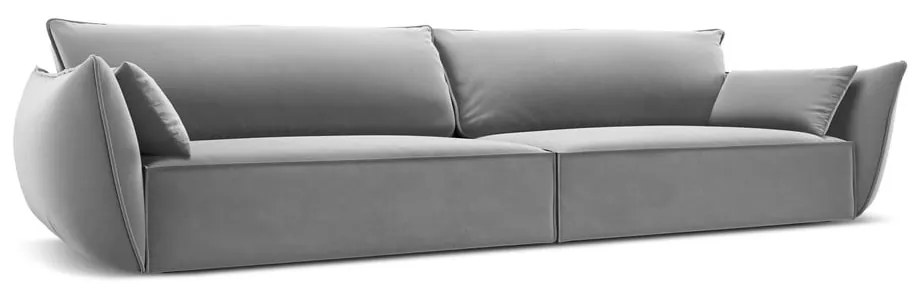 Jasnoszara aksamitna sofa 248 cm Vanda – Mazzini Sofas