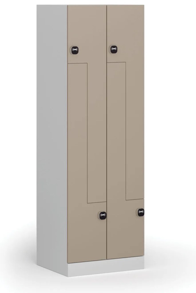 Metalowa szafka ubraniowa Z, 4-drzwiowa, 1850 x 600 x 500 mm, demontaż, zamek RFID, drzwi beżowe