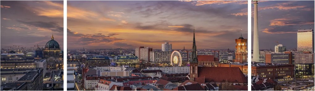 Obraz - Zachód słońca nad Berlinem (170x50 cm)