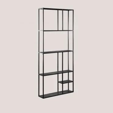 Modułowa Półka Ścienna 80x180 Cm Ze Stali Thura Czarny Węgiel - Sklum