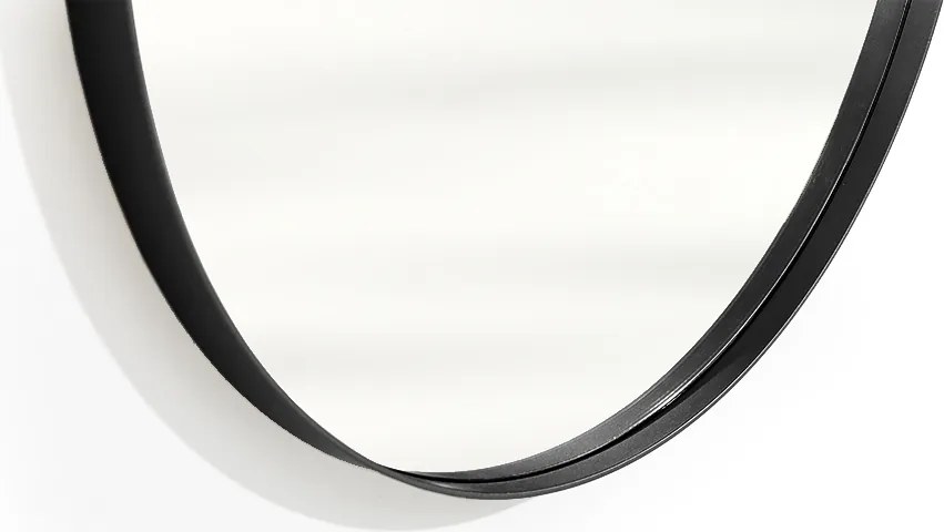 Toaletka Nicole z czarnym lustrem 60 cm - biały mat / czarne nóżki