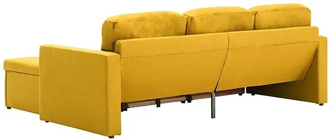 Rozkładana sofa modułowa żółta tkanina - Odi 4Q