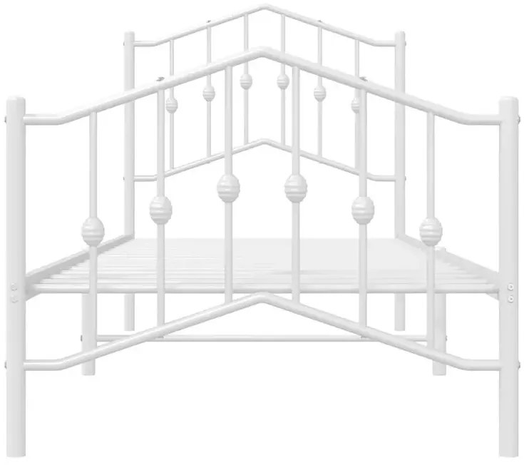 Białe metalowe łóżko loftowe 100x200 cm - Honta